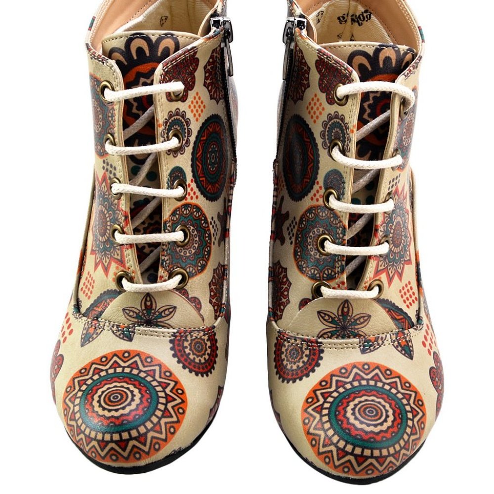 🌟 Goby || 3.5" Mandala Heel Ankle Boots